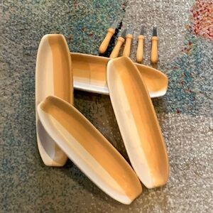 Ceramic Corn on the Cob Dish Set